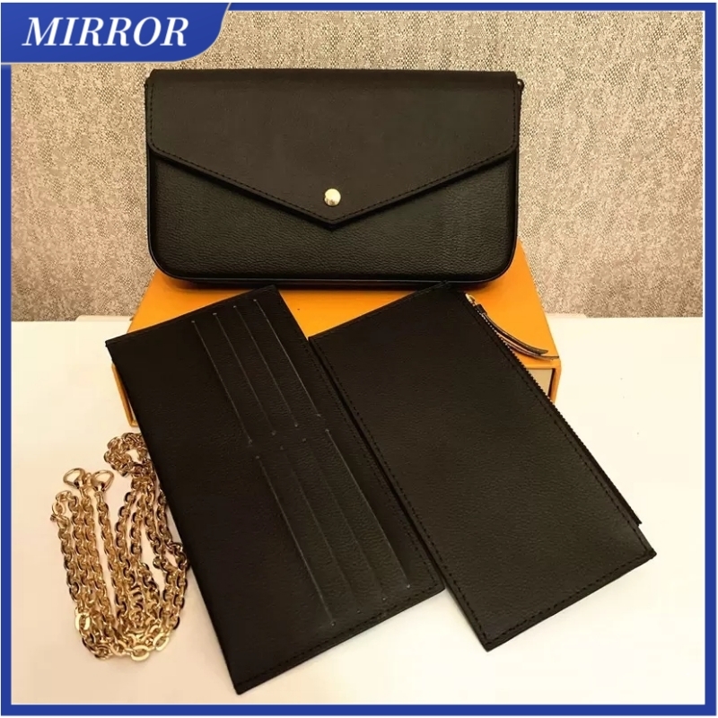 MIRROR 3pcs set Bag Women Classic Luxury designer handbag Pochette Felicie Bags Genuine Leather Handbags Shoulder handbag Clutch Tote Messenger Shopping