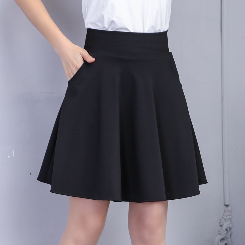 Spring & Autumn Women Pleated Skirt Korean Slim Sexy Solid Color Oblique Pocket Elastic High Waist Skirt Black Mini Skirt Y200326
Spring & Autumn Women Pleated Skirt Korean Slim Sexy Solid Color Oblique Pocket Elastic High Waist Skirt Black Mini Skirt Y200326
