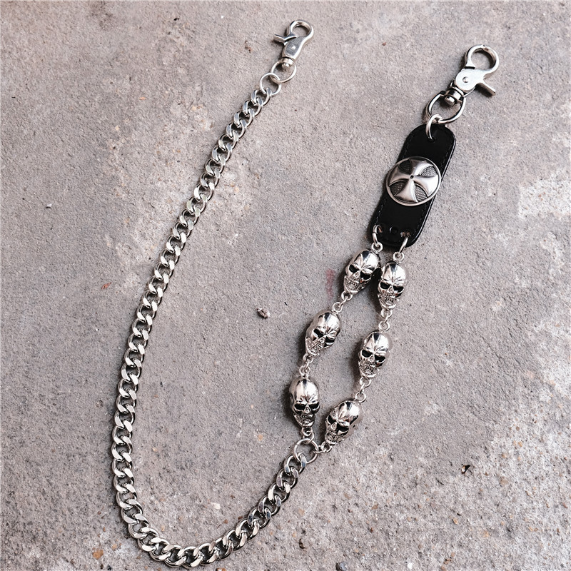 Biker Wallet Chain: Skull Charm Gothic Rock Jean Belt KeyChain for Men BL48 220516 dh910320090