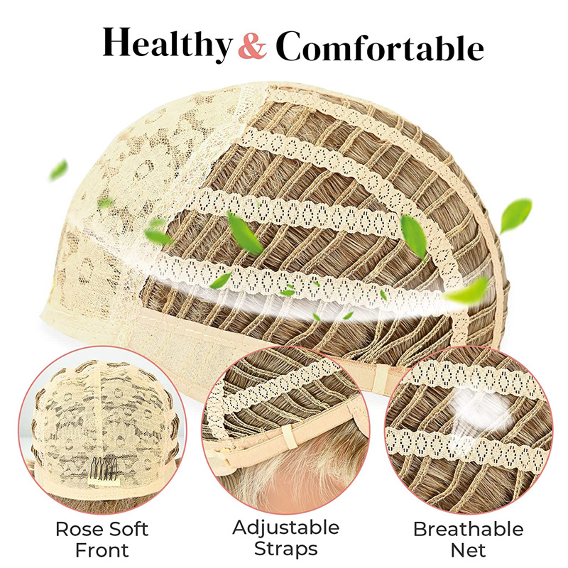 Short Purple Natural Layered Pixie Wig Synthetic Hair Replacement Wig for Daily Party Halloween Use