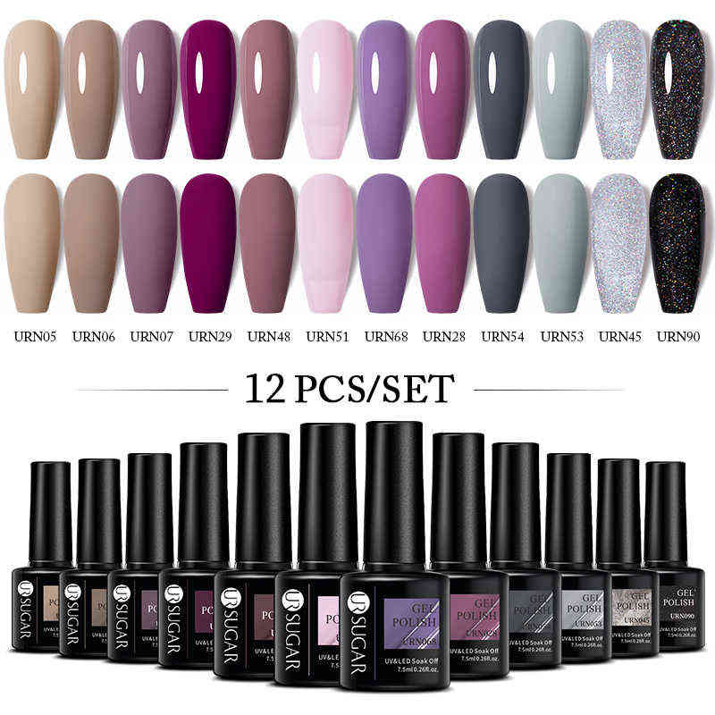 NXY Nail Gel 10 12pcs Polish Set Art Kit Christmas Red Glitter Semi Permanent Soak Off Uv Varnish Manicure 0328