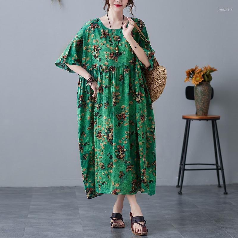 Plus Size Dresses BIG Summer Women Fashion Elegant Print Cotton Linen Tops Ladies Female Large Long Loose Casual Drapped Dress Jona22, Green
Plus Size Dresses BIG Summer Women Fashion Elegant Print Cotton Linen Tops Ladies Female Large Long Loose Casual Drapped Dress Jona22, Green