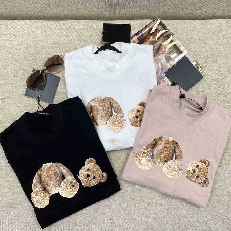 European and American Trend Men T Shirt Plamangels Spring Summer 2022 Classic Severed Bear Cartoon Print Loose and Versatile Three, White
European and American Trend Men T Shirt Plamangels Spring Summer 2022 Classic Severed Bear Cartoon Print Loose and Versatile Three, White