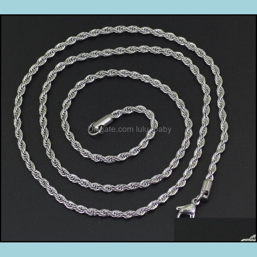 Chains Necklaces Pendants Jewelry New Hip Hop 18K Gold Plated Stainless Steel M Twisted Rope Chain Womens Choker Necklace For Men Hiphop G
Chains Necklaces Pendants Jewelry New Hip Hop 18K Gold Plated Stainless Steel M Twisted Rope Chain Womens Choker Necklace For Men Hiphop G