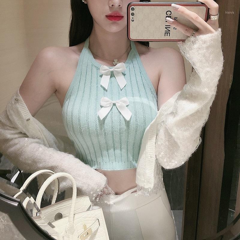 Y2k Crop Top Women Summer 2022 Bow Decoration Backless Short Knit Halter Tank Tops Sweet Girls Cute Aesthetic Tee Women's Tanks & Camis, Green tanks
Y2k Crop Top Women Summer 2022 Bow Decoration Backless Short Knit Halter Tank Tops Sweet Girls Cute Aesthetic Tee Women's Tanks & Camis, Green tanks