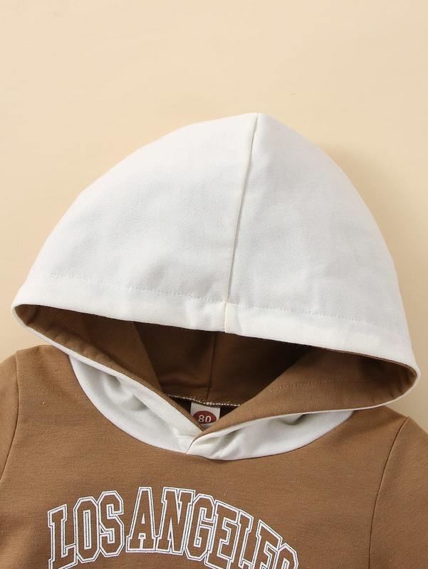 Baby Letter Graphic Colorblock Hoodie SHE
