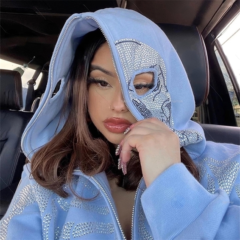 Y2k Emo Women Streetwear Hoodie Skull Zip Up Hoodies Grunge Oversized Sweatshirt Gothic Harajuku Alt Jackets Clothes 220811, Sky blue
Y2k Emo Women Streetwear Hoodie Skull Zip Up Hoodies Grunge Oversized Sweatshirt Gothic Harajuku Alt Jackets Clothes 220811, Sky blue