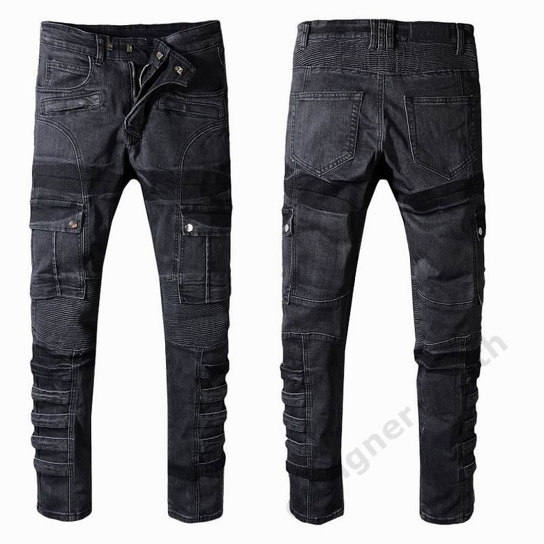 Jeans Newest Mens Designer Jean Distressed Ripped Biker Slim Fit Motorcycle Bikers Denim For Men s Fashion Mans Black Pants Free ship