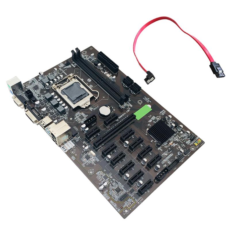 

Motherboards Mining Motherboard B250 BTC 12xPCI-E For LGA 1151 DDR4 With SATA2.0 Cable Miner Board Set PCI-E 1X/16X Desktop 1 X SATA