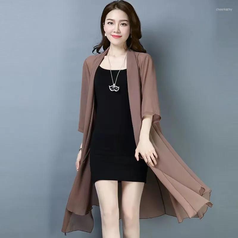 Women's Blouses & Shirts Summer Chiffon Mid-length Ultra-thin Coat Women Sun Protection Clothi Air-conditioning Solid Color Shawl Cardigan A, Camel
Women's Blouses & Shirts Summer Chiffon Mid-length Ultra-thin Coat Women Sun Protection Clothi Air-conditioning Solid Color Shawl Cardigan A, Camel