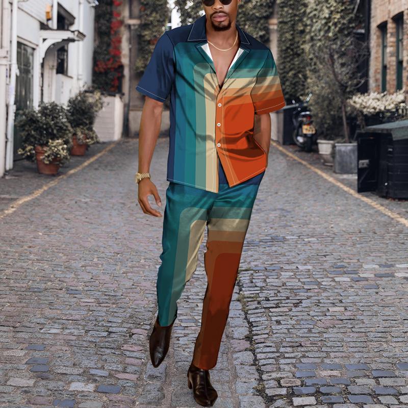 Men' Tracksuits Men' Short Shirt Beach Style Loose Casual Two-Piece Set Unique Printed Lapel Button SweatpantsMen, Ttb11-105
Men' Tracksuits Men' Short Shirt Beach Style Loose Casual Two-Piece Set Unique Printed Lapel Button SweatpantsMen, Ttb11-105