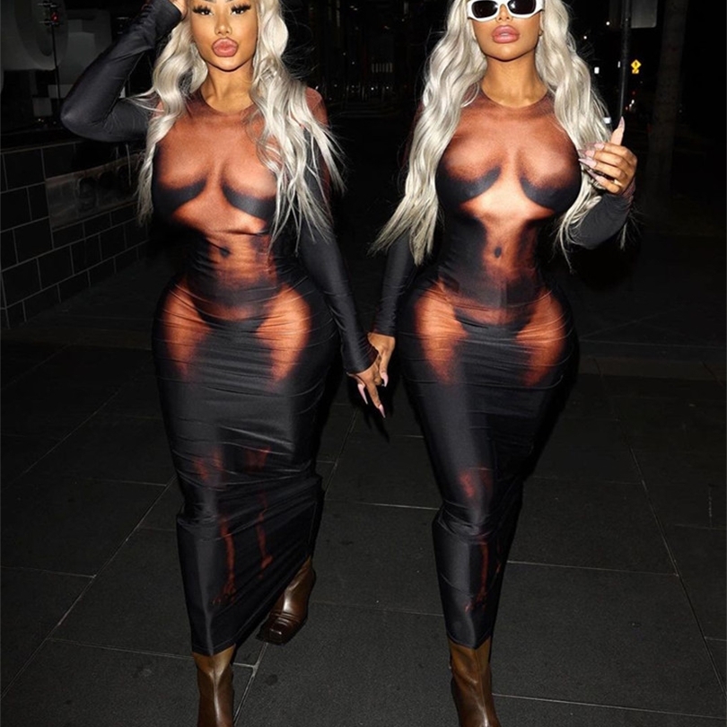 Kliou Y2K 3D Body Print Maxi Dress Women Aesthetic Long Sleeve Unique Sexy BodyShaping Attirewear Robe Party Clubwear Clothing 220808, Skin
Kliou Y2K 3D Body Print Maxi Dress Women Aesthetic Long Sleeve Unique Sexy BodyShaping Attirewear Robe Party Clubwear Clothing 220808, Skin