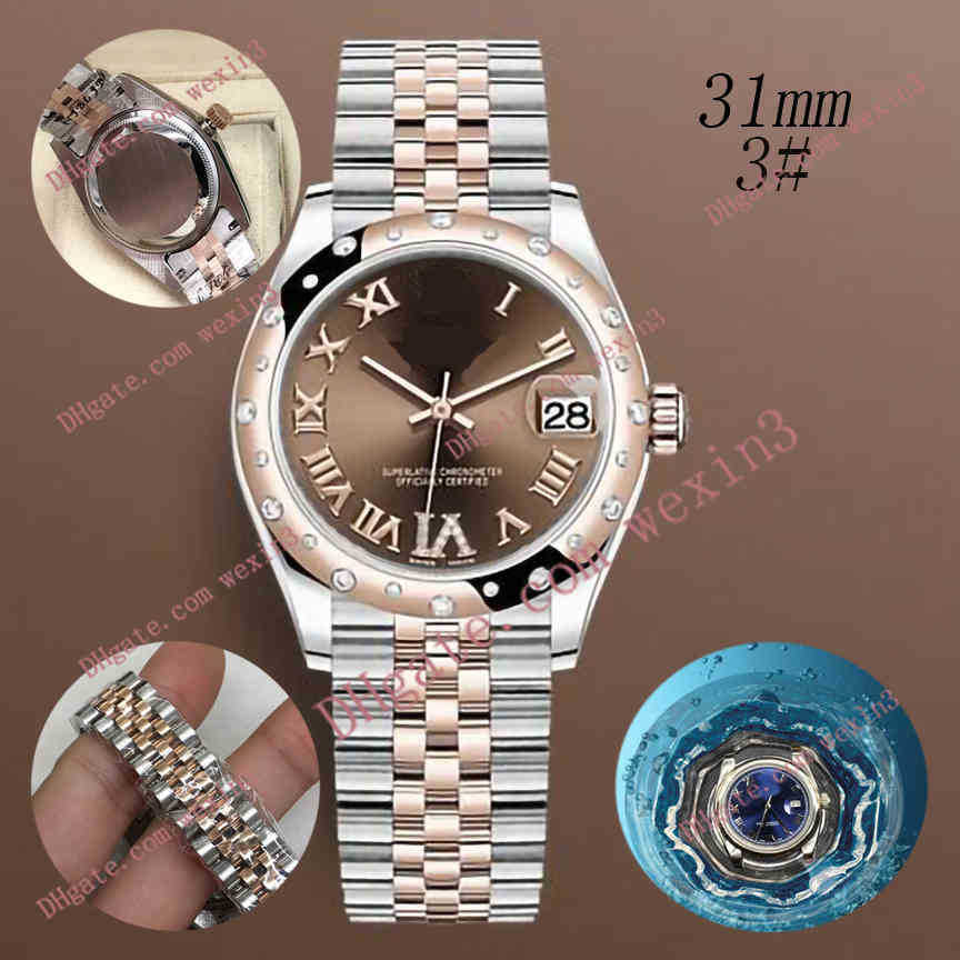 Woman diamond watch Ladies watches gold 31mm Six clock is Roman numerals jubilee bracelet band montre de luxe 2813 Automatic Steel swimming Waterproof Wristwatches, 03
Woman diamond watch Ladies watches gold 31mm Six clock is Roman numerals jubilee bracelet band montre de luxe 2813 Automatic Steel swimming Waterproof Wristwatches, 03