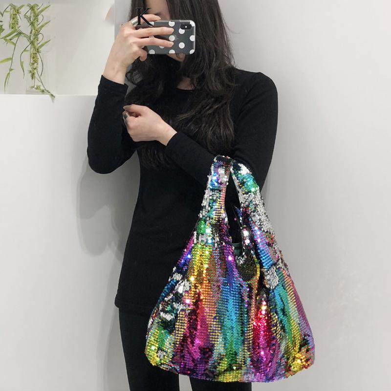 Fashion Colorful Sequined Women's Bags Handbag Handmade Beading Shoulder Crossbody Bag Casual Large Capacity Nylon, As pic
Fashion Colorful Sequined Women's Bags Handbag Handmade Beading Shoulder Crossbody Bag Casual Large Capacity Nylon, As pic