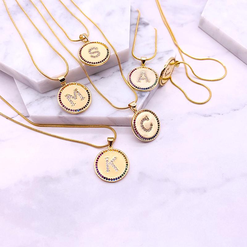 Pendant Necklaces Women Girls Initial Letter Name Necklace Gold 26 Letters Charm Copper CZ Jewelry Personal Disc Top Quality
Pendant Necklaces Women Girls Initial Letter Name Necklace Gold 26 Letters Charm Copper CZ Jewelry Personal Disc Top Quality