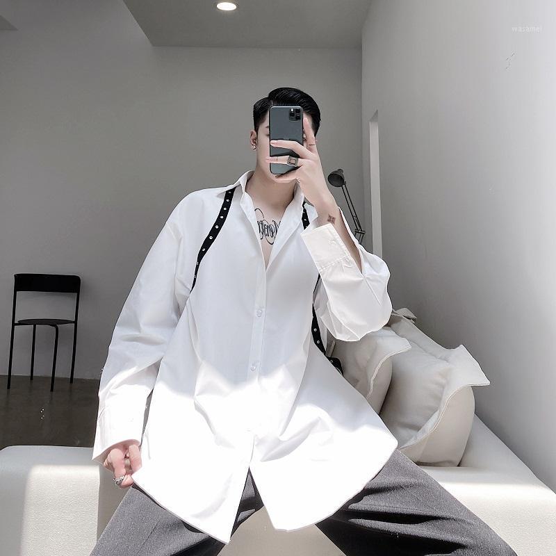 Autumn Style Men's Fashion Loose Shirt Hair Stylist Personality Rivet Webbing Long-sleeved Catwalk Stage Casual Shirts, Black
Autumn Style Men's Fashion Loose Shirt Hair Stylist Personality Rivet Webbing Long-sleeved Catwalk Stage Casual Shirts, Black