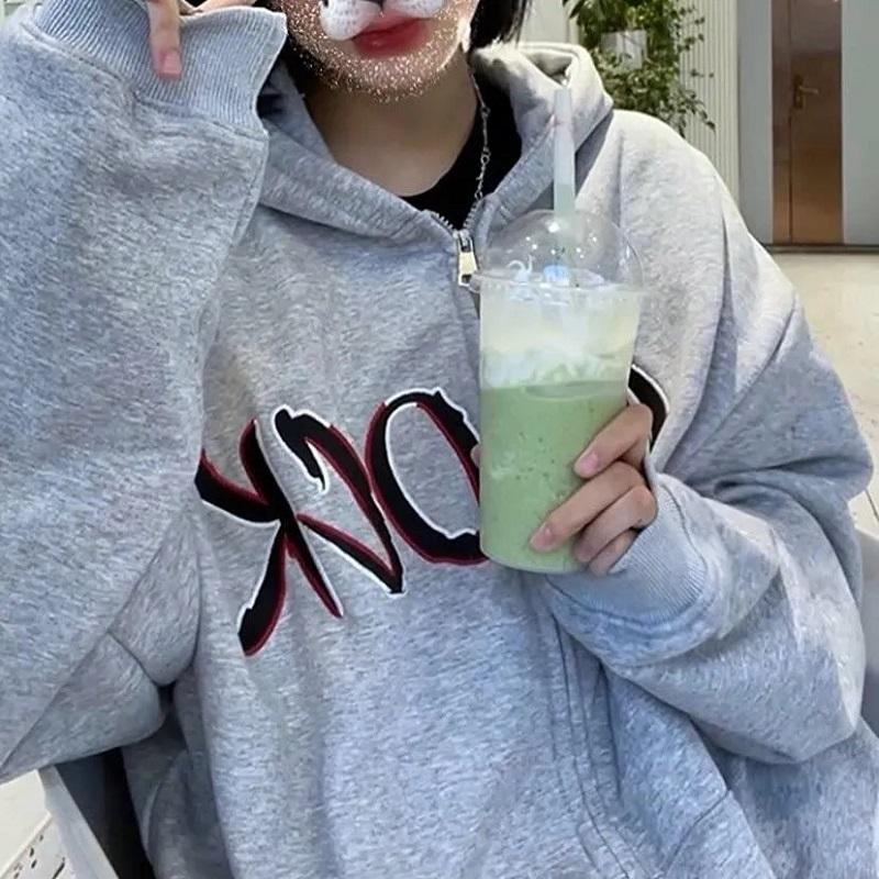 Women's Hoodies & Sweatshirts Oversized Long-sleeved Sweater With Letter Print Clothes Warm Sports Retro Pocket Zipper Punk Hoodie Top Haraj, Grey
Women's Hoodies & Sweatshirts Oversized Long-sleeved Sweater With Letter Print Clothes Warm Sports Retro Pocket Zipper Punk Hoodie Top Haraj, Grey