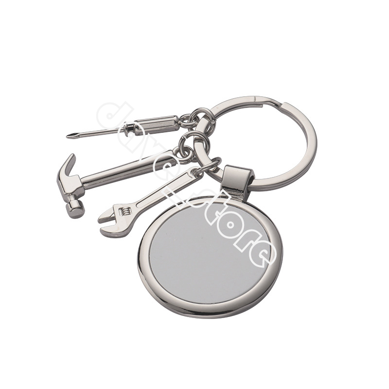 Sublimation Blank Stainless Steel Keychain Pendant Hammer Wrench Tool Heat Transfer Keychain Key Chain Father's Day Gift Keyring