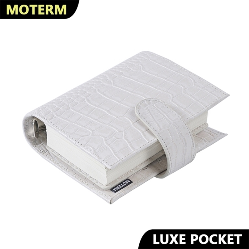 Moterm Luxe Series Pocket Planner A7 Size Notebook with 30mm Rings Croc Grain Agenda Organizer Diary Journal 220401
Moterm Luxe Series Pocket Planner A7 Size Notebook with 30mm Rings Croc Grain Agenda Organizer Diary Journal 220401