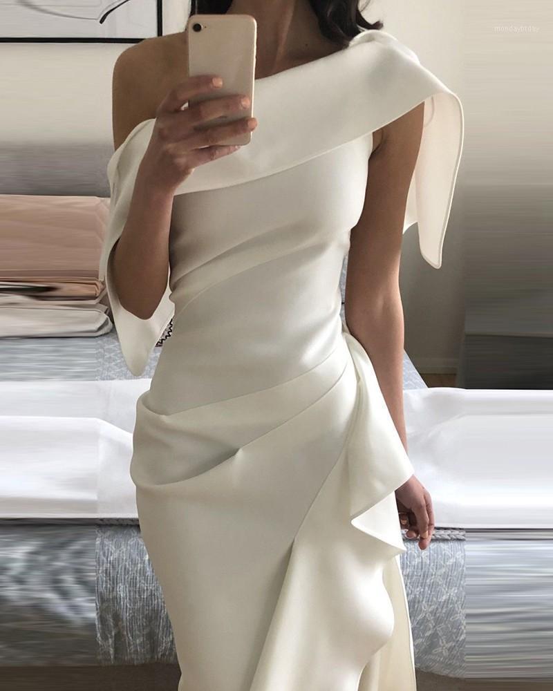 Casual Dresses Elegant For Women Fashion One Shoulder Ruched Ruffle Hem Slit Dress 2022 Summer Ladies Wear, Beige
Casual Dresses Elegant For Women Fashion One Shoulder Ruched Ruffle Hem Slit Dress 2022 Summer Ladies Wear, Beige