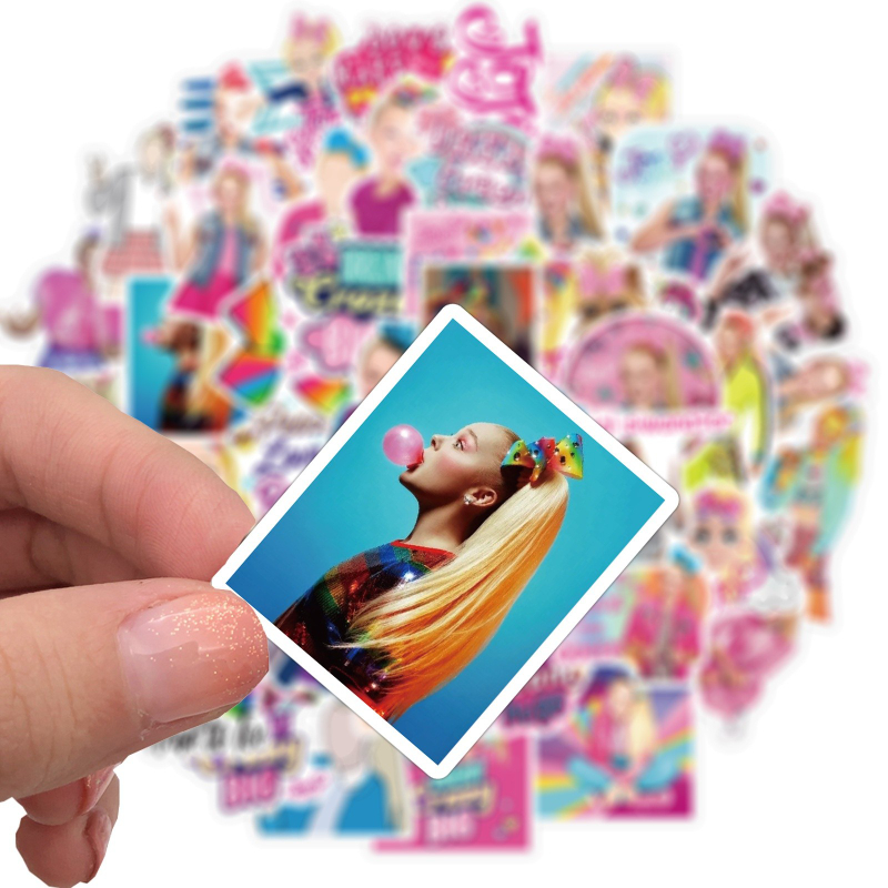 50Pcs/Lot Cute Girl Jojo Siwa Sticker Graffiti Kids Toy Skateboard car Motorcycle Bicycle Sticker Decals Wholesale
