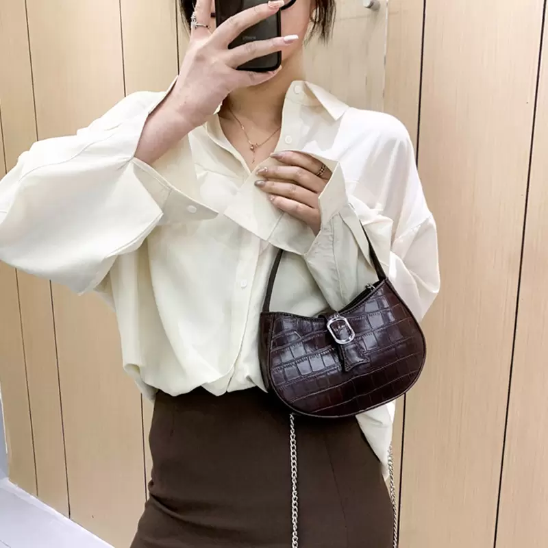 Women s Vintage Chain Single Shoulder Handbags And Purse Trendy Underarm Baguette Bags Stone Pattern Crossbody Bags, Coffee 
Women s Vintage Chain Single Shoulder Handbags And Purse Trendy Underarm Baguette Bags Stone Pattern Crossbody Bags, Coffee
