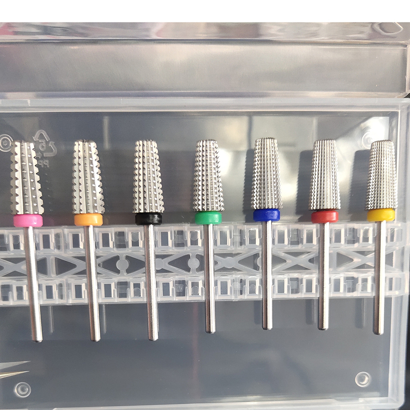 Box set Safety 5in1Tapered Safety Carbide Nail Drill Bits With Cut Drills Carbide Milling Cutter For Manicure Remove Gel