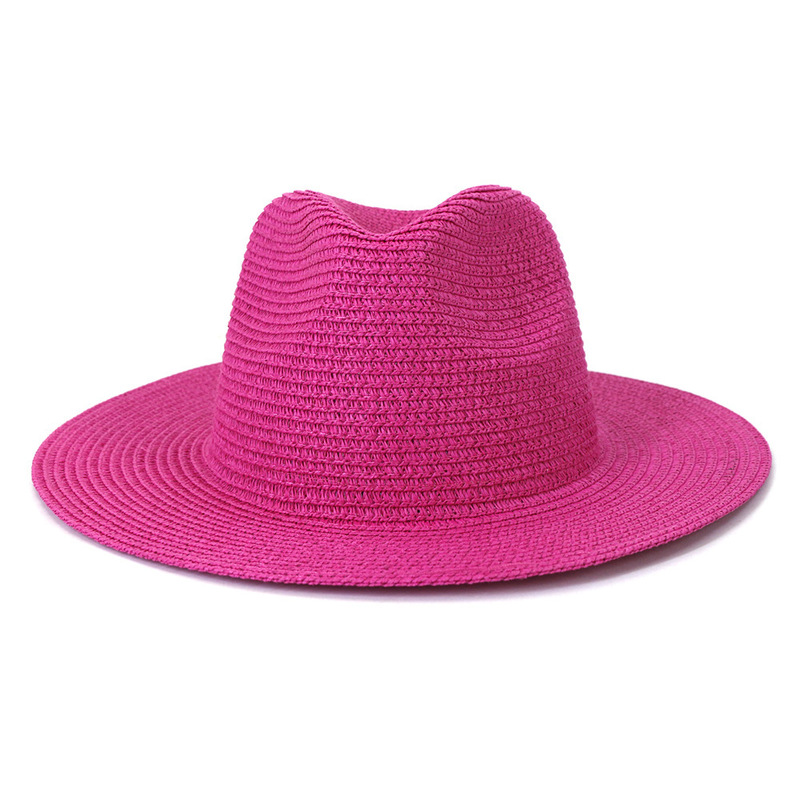 Summer hat adjustable jazz men and women straw Fedora sun beach fluorescent green 220725