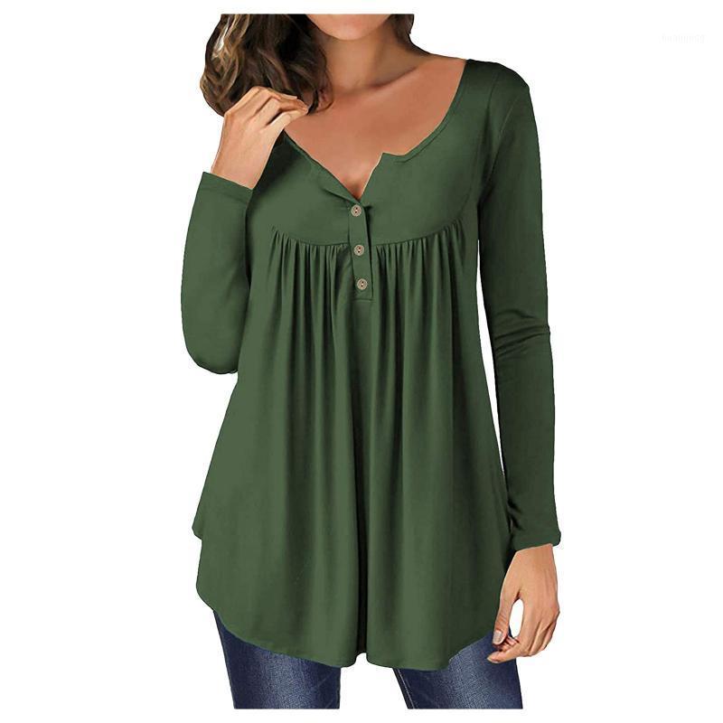 Women' Blouses & Shirts Women Plus Size Blouse Loose Button O-neck Tunic Shirt Ruched Tops Casual Solid Color Pullover Irregular Haut Femme, Blue
Women' Blouses & Shirts Women Plus Size Blouse Loose Button O-neck Tunic Shirt Ruched Tops Casual Solid Color Pullover Irregular Haut Femme, Blue