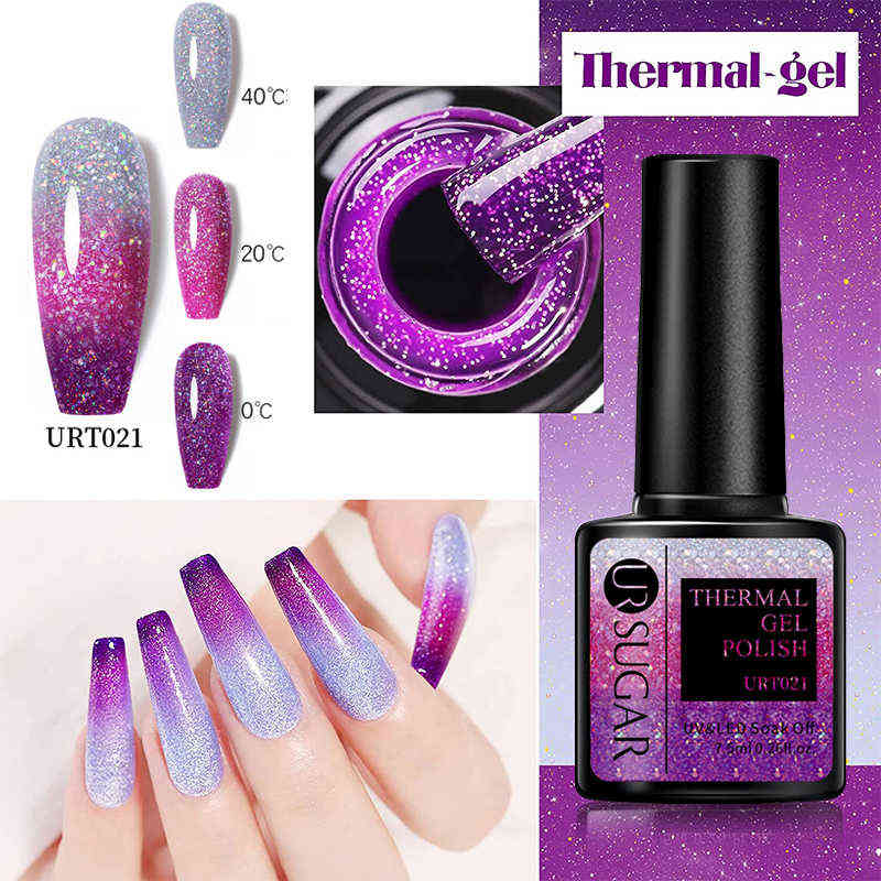 NXY Nail Gel Thermal Polish Rainbow Glitter 3 Colors Change All for Manicure Semi Permanent s Art Uv Varnishes 0328