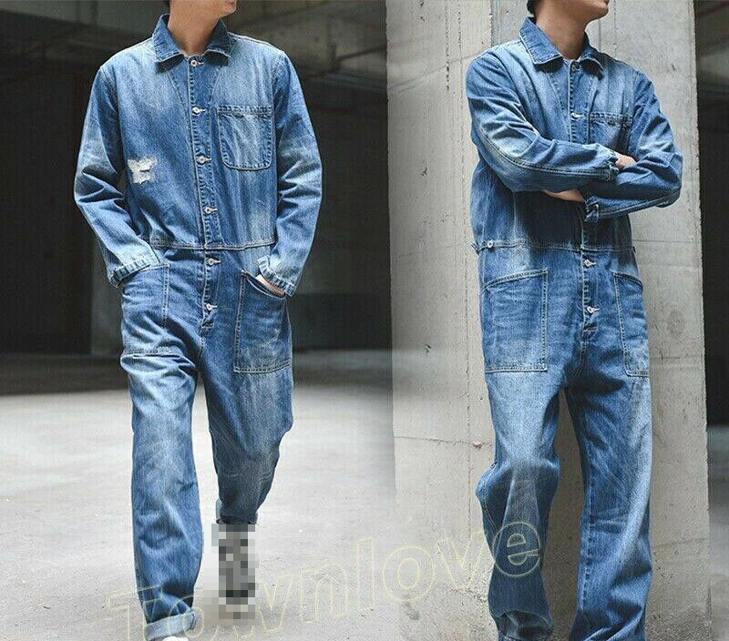 Men's Jeans Men Denim Overall Jumpsuit Suspender Romper Cowboy Loose Casual Pants, Blue
Men's Jeans Men Denim Overall Jumpsuit Suspender Romper Cowboy Loose Casual Pants, Blue