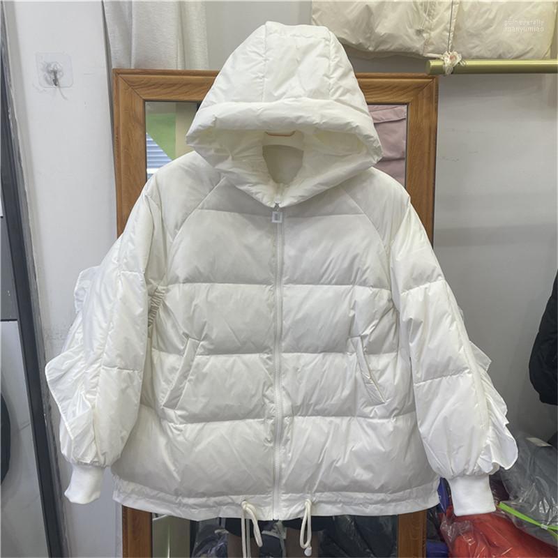 Women's Down & Parkas Korean Lightweight Hooded Jacket Women Winter Pink Yellow Beige Black Ruffle Long Sleeve Short Puffer Female Guin22
Women's Down & Parkas Korean Lightweight Hooded Jacket Women Winter Pink Yellow Beige Black Ruffle Long Sleeve Short Puffer Female Guin22