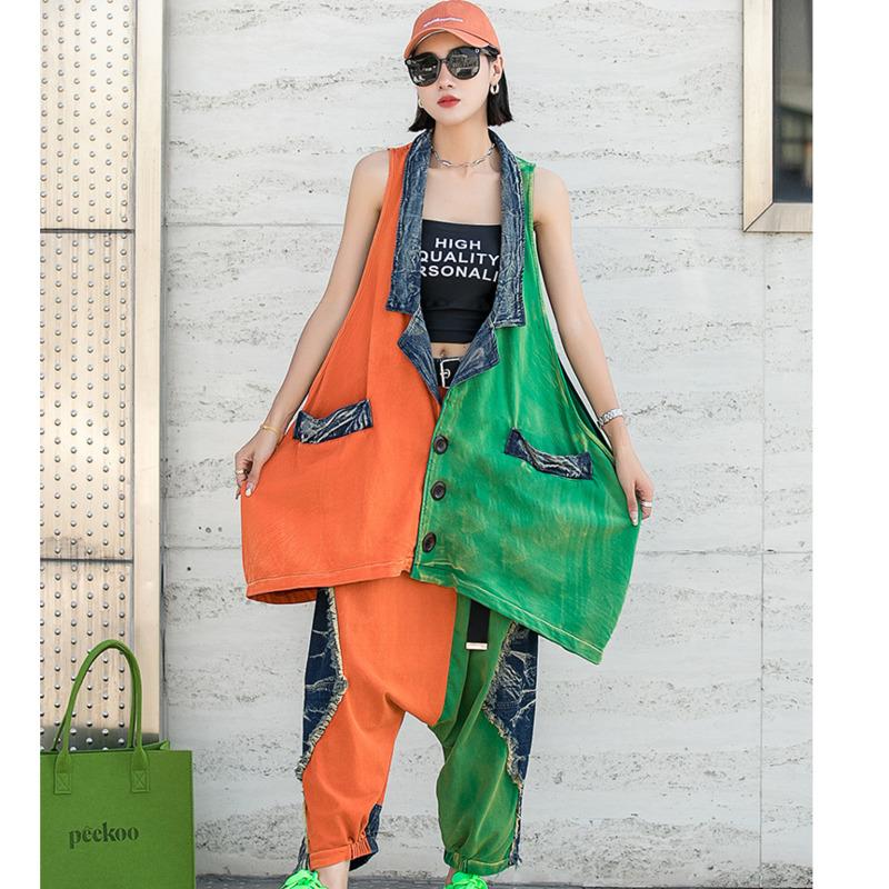 Women's Two Piece Pants Vefadisa 2022 Summer Women Sets Print Pattern Sleeveless Pocket Vest Top Elastic Waist Patchwork Harem LZP032Women's
Women's Two Piece Pants Vefadisa 2022 Summer Women Sets Print Pattern Sleeveless Pocket Vest Top Elastic Waist Patchwork Harem LZP032Women's