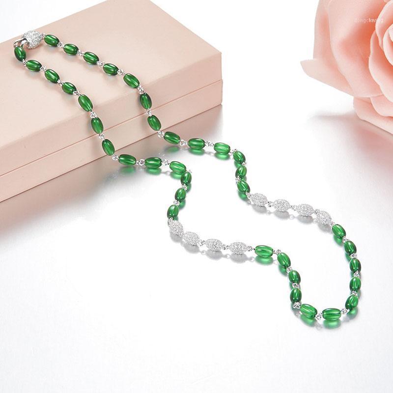 Design 925 Sterling Silver Cubic Zirconia Candy Necklace Women Blue Green Red Gems Strand Jewelry Chains 
Design 925 Sterling Silver Cubic Zirconia Candy Necklace Women Blue Green Red Gems Strand Jewelry Chains