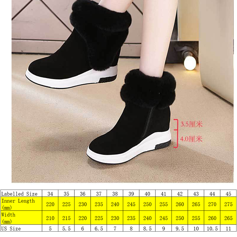 Women Snow Boots Winter 7.5cm Platform Wedge Sneakers Genuine Leather Suede Natural Fur Female Ankle Boots Hidden Heel, Black
Women Snow Boots Winter 7.5cm Platform Wedge Sneakers Genuine Leather Suede Natural Fur Female Ankle Boots Hidden Heel, Black