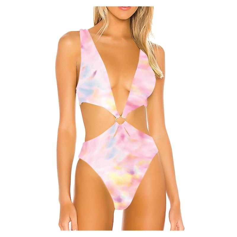 Women's Swimwear Women Bandeau Bandage Bikini Set Push-Up Sexy Fashion Hollow Ring Decoration Deep V Leaky Back, Pk
Women's Swimwear Women Bandeau Bandage Bikini Set Push-Up Sexy Fashion Hollow Ring Decoration Deep V Leaky Back, Pk
