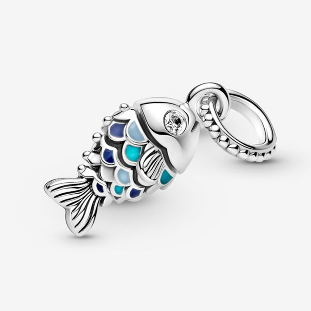 New Popular 925 Sterling Silver Palm Tree Pink Murano Glass Flamingo Silver Charm Beads For S925 Snake Bracelet DIY Jewelry