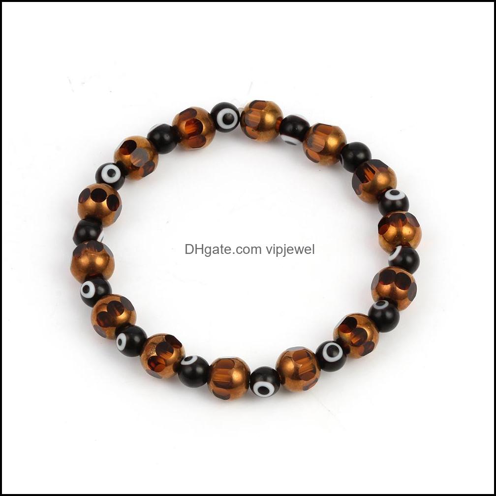 Charm Bracelets Jewelry Turkish Blue Eye Bracelet Handmade Amet Religious Evil Nazar Crystal For Women Girl Drop Delivery 3Ofi7