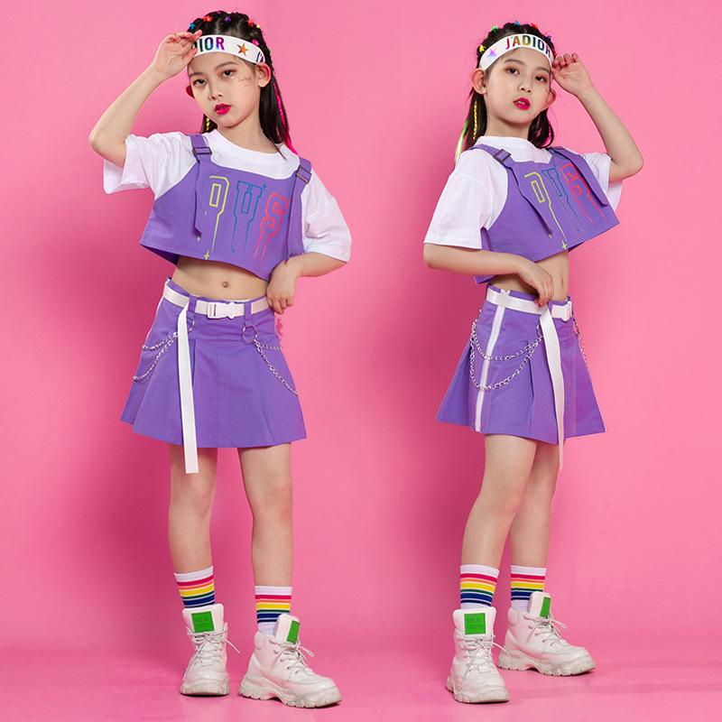 Stage Wear Kid Kpop Hip Hop Clothing Purple Strap T Shirt Crop Top Streetwear Summer Skirt Mini For Girls Jazz Dance Costume ClothesStage, T shirt skirt set
Stage Wear Kid Kpop Hip Hop Clothing Purple Strap T Shirt Crop Top Streetwear Summer Skirt Mini For Girls Jazz Dance Costume ClothesStage, T shirt skirt set