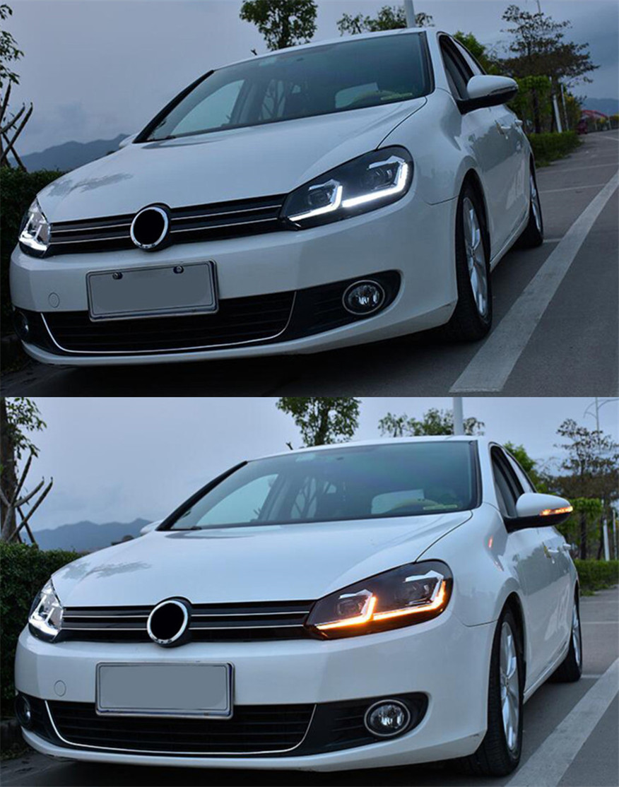 Car Lights For Golf 6 MK6 Jetta 2009-2012 Headlights Variant Golf6 LED Dual Beam Lens Headlights Daily Turn Siganl Lamp