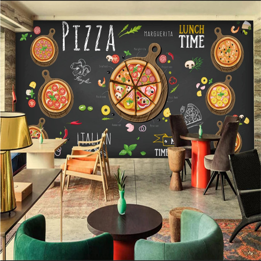 Custom Personality Mural Wallpapers Modern Fast Food Decor Wall Paper Papel De Parede