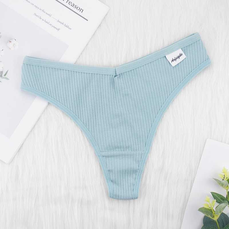 Sexy Underwear Panties Ladies Low Cut Thong Cotton G String Women Sex Sport Tanga Thread Breathable Shorts 3pcs/lots 220511