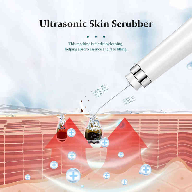 Face Care Devices Steamerultrasonic Skin Scrubber Replacement Ems Pulse Micro Peeling Shovel Pore Deep Cleaning Blackhead Remover Lifting 220225
