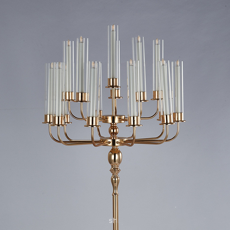 Candelabras 15 heads 155cm height DIY Wedding grand evnet Table Centerpiece Luxury Candelabrum gold Metal Candle Holders For Home Decoration