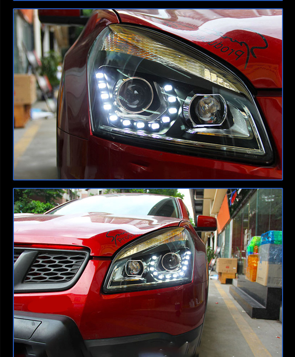 Car Headlights For Nissan Qashqai LED Headlight 2007-16 LED Signal Light Daytime Running Lights High Beam