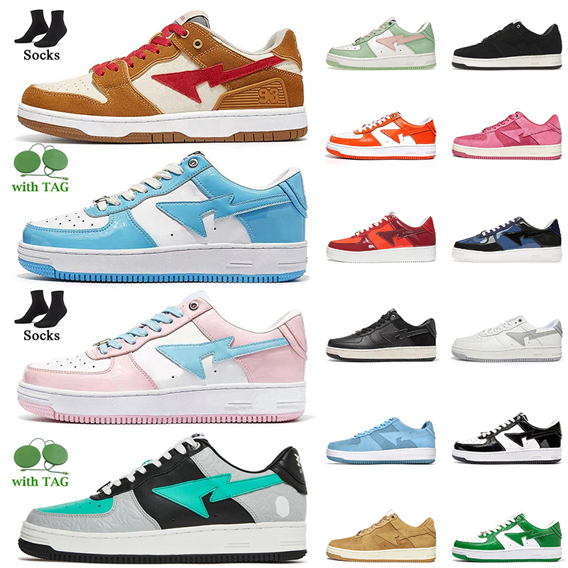 

Top Fashion Women Mens A Bathing Baped Sta SK8 Platform Running Shoes Wheat Red Blue Pastel Pink M2 Grey Green ABC Camo White Black Bapestas Sneakers Bapesta Trainers, C60 green 36-45