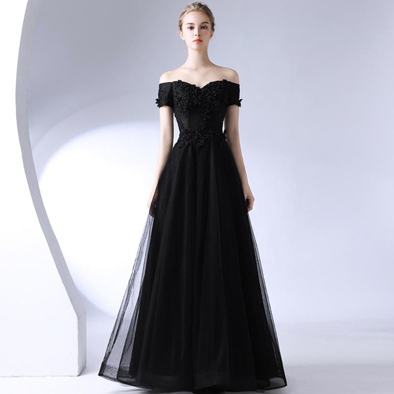 Party Dresses Black Tulle Banquet Evening Sexy Boat Neck Lace Applique Backless Floor Length Prom Gowns Vintage A-Line DressParty
Party Dresses Black Tulle Banquet Evening Sexy Boat Neck Lace Applique Backless Floor Length Prom Gowns Vintage A-Line DressParty