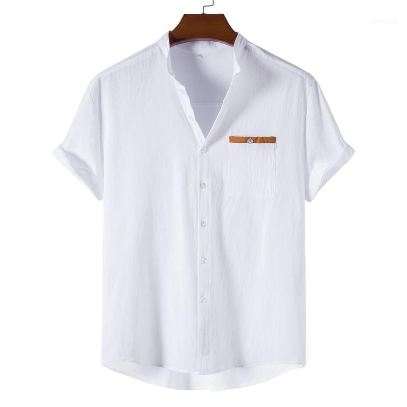 Men's Casual Shirts Solid Short Sleeve Button Pocket Turtleneck Shirt Fashion For Men Tops Daily Man's Clothing Camisas, White
Men's Casual Shirts Solid Short Sleeve Button Pocket Turtleneck Shirt Fashion For Men Tops Daily Man's Clothing Camisas, White
