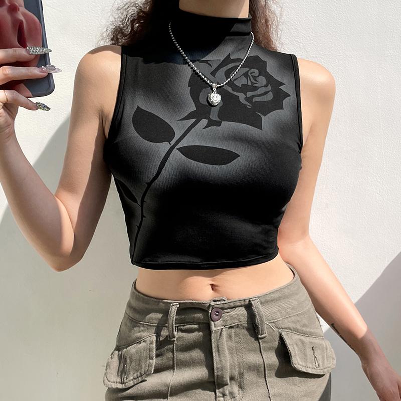 Women' Tanks & Camis Xingqing Graphic Crop Top Y2k Gothic Clothes Women Turtleneck Rose Print E Girl Tshirt Vintage Dark Academia Aesthetic, As photo shows
Women' Tanks & Camis Xingqing Graphic Crop Top Y2k Gothic Clothes Women Turtleneck Rose Print E Girl Tshirt Vintage Dark Academia Aesthetic, As photo shows