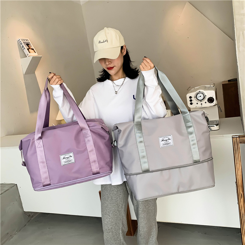 HBP 2 -storey travel bag with iPad compartment Duffel Bags Yoga Gym Bag For Women Design Brand Nylon Airport Large Capacity Clothes Holiday Weekend